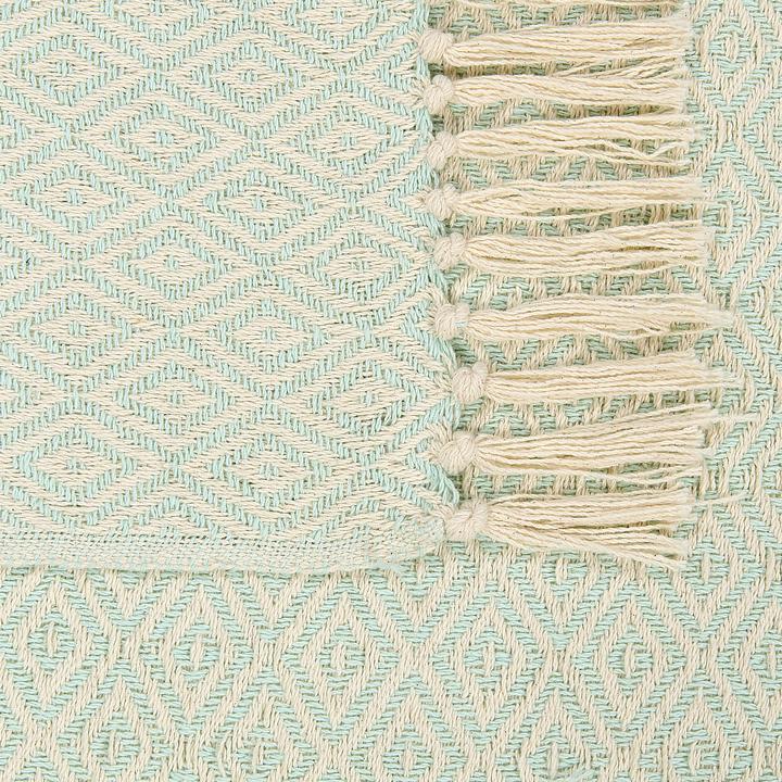 Produktbild Beliani Lumark Baumwolldecke 125 x 150 cm grün und beige MITYAL! (125 x 150 cm)