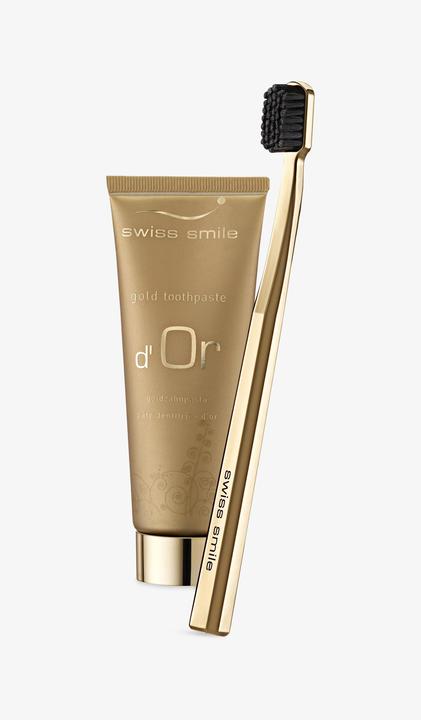 Actual product image Swiss Smile d'Or Gold Toothpaste & Toothbrush Set (75 ml)