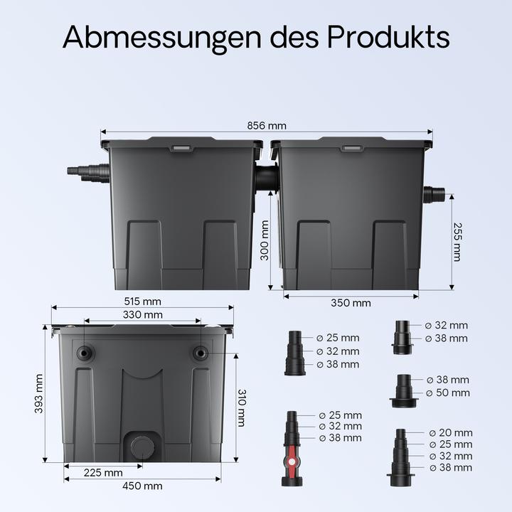 Produktbild SunSun CBF-350B Bio Teichfilter 60000L Durchlauffilter Teich Filter Biofilter