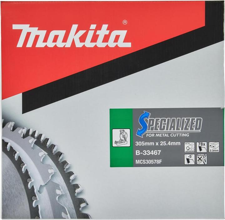 Produktbild Makita SPECIALIZED Kreissägeblatt für Metall 305 x 25,4 x 2,3 mm 78 Zähne ( B-33467 ) für Kaltkreiss
