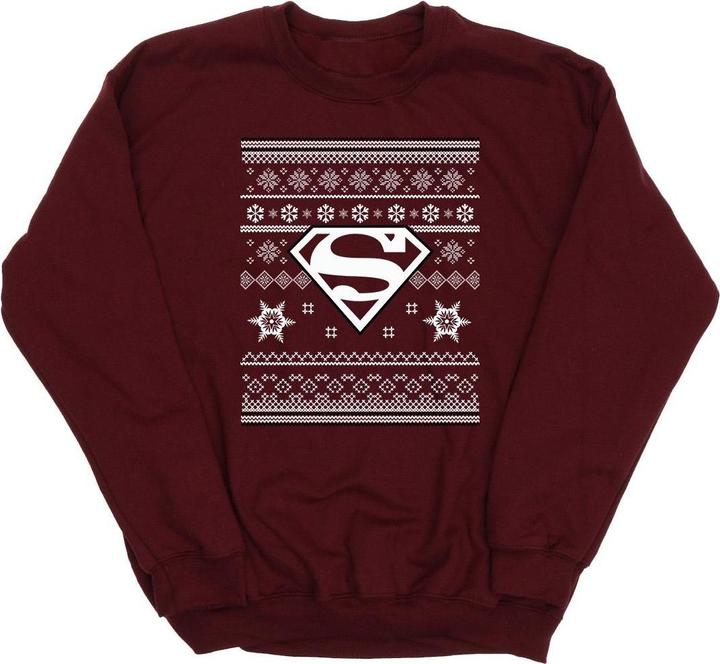 Universal Textiles Christmas Knit Superman Sweatshirt Jungen