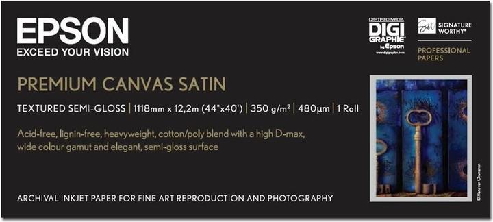Actual product image Epson Premium Canvas Satin 350 g 111.8 cm x 12.2 m S041848 (350000 g/m², 1220 cm, 111.80 cm)