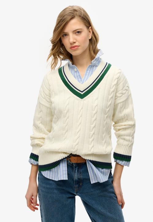Immagine prodotto Superdry Cricket Strickpullover in Übergrösse mit V-Ausschnitt (12)