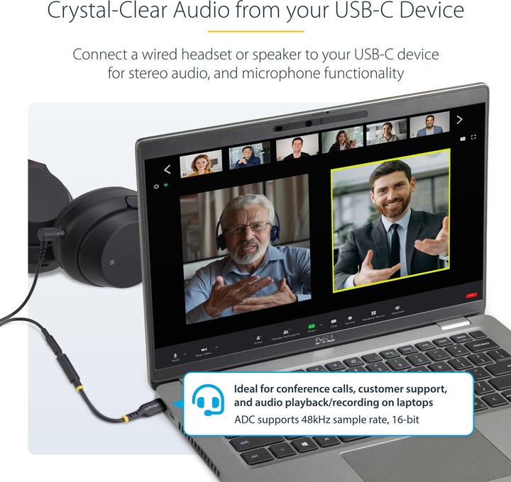 Actual product image StarTech Adap USB-C to 3.5mm Audio (M/F)
