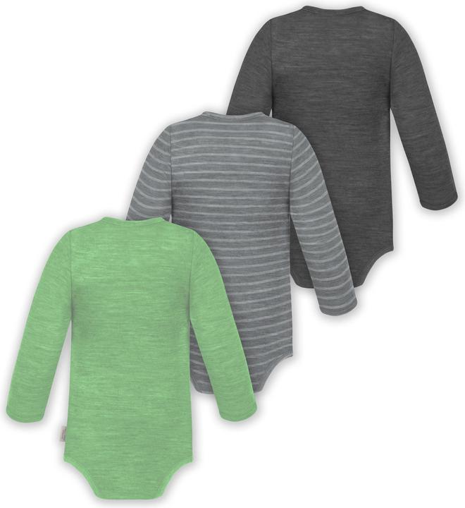 Produktbild Normani 3er Pack Baby Merino Langarm Wickelbody für Junge und Mädchen - 9355 (56)