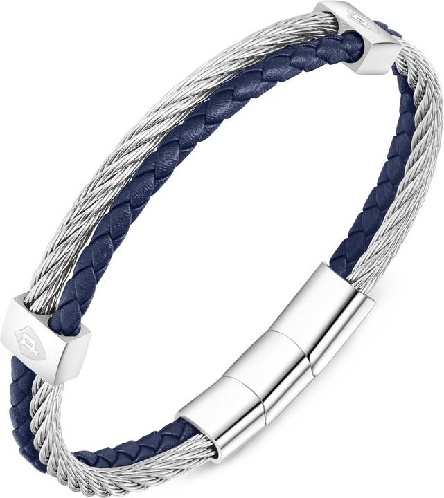 Immagine prodotto Police Bracciale Kingpins Blu (20 cm, Acciaio inossidabile, Cuoio)