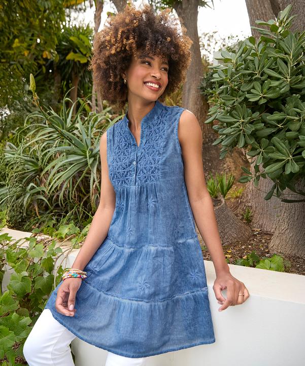 Actual product image Joe Browns Floral Embroidered Sleeveless Tunic (40)
