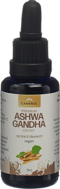 Immagine prodotto Cannsol Ashwagandha KSM-66 premium con zinco e vitamina B1 in gocce (1 Pezzo/i, Olio)