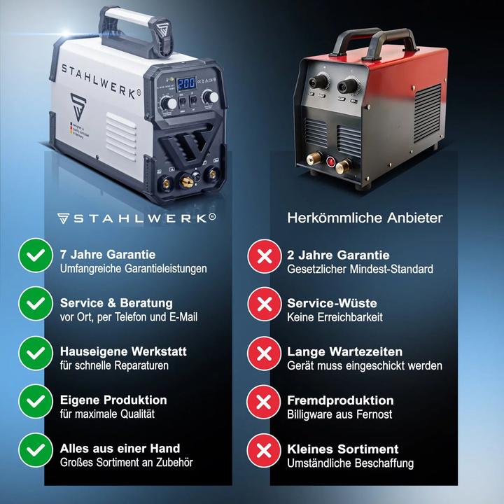 Actual product image Stahlwerk DC TIG 200 ST IGBT welding machine with 200 amps and MMA electric hand