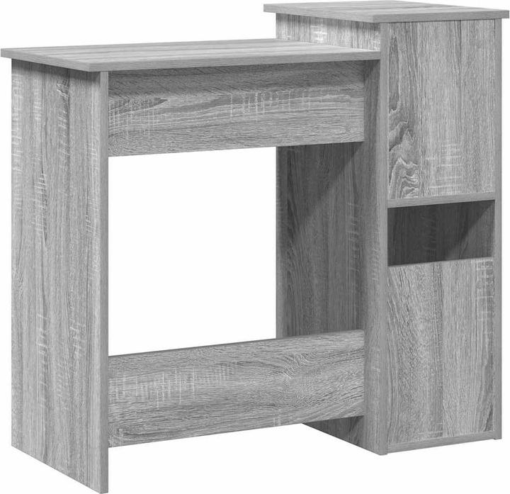 Actual product image VidaXL Desk with shelf Grey Sonoma 84x40x78 cm Wood-based office desk