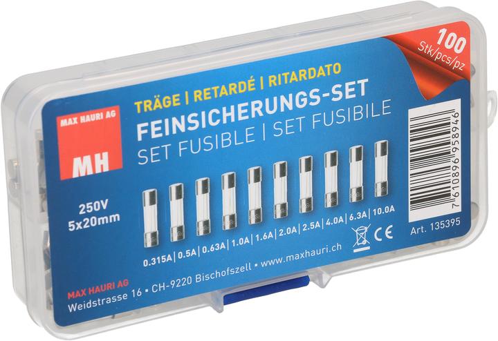 Produktbild Max Hauri Feinsicherungs-Set 10x10 Stk. (Feinsicherung, 0.63 A, Träge)