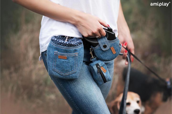 Image du produit amiplay Distributeur de sachets Denim, 9 x 5 x 4 cm (Chien, Général)