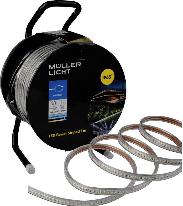 Actual product image Müller Licht MÜLLER-LICHT LED Power Stripe 21600028, 25m, 10W, 1000lm, 6500K (Daylight, 2500 cm, Outdoor, Indoor)