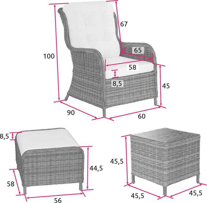 Produktbild tectake Aluminium Rattan Sitzgruppe Benissa