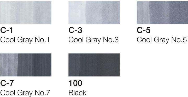 Image du produit Copic Tonalités de gris (Grey, 3 mm, 6 x)