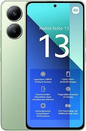 Produktbild Xiaomi Redmi Note 13 (128 GB, Mint Green, 6.67", Hybrid Dual SIM, 108 Mpx, 4G)