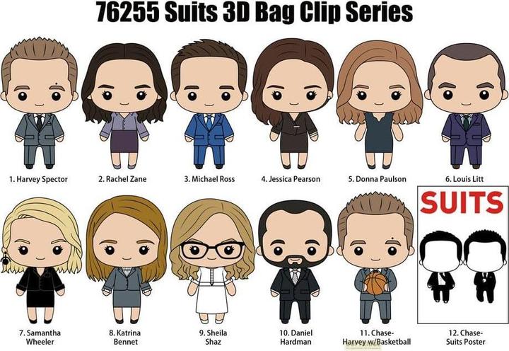 Monogram Suits 3D PVC-Taschenanhänger Series 1 Display (24)