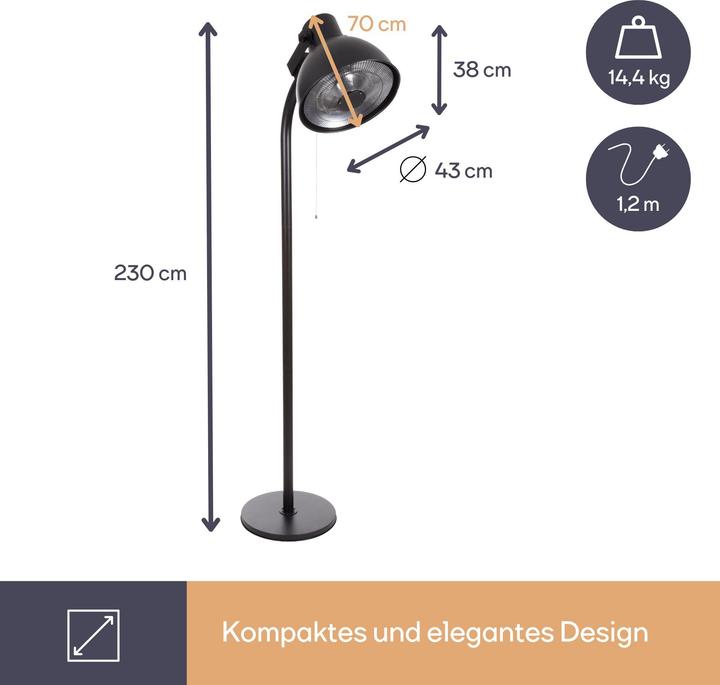 Actual product image Perel Patio heater - standing model - 2000 W - lantern (2000 W)