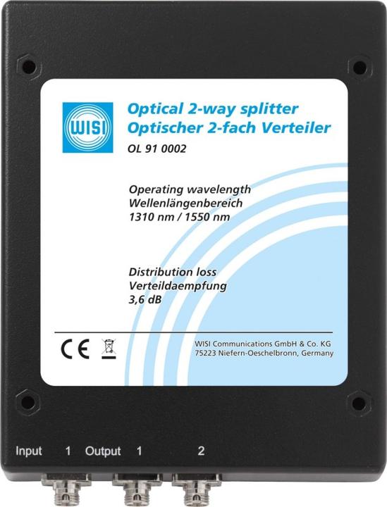 WISI 74384 - Kabelsplitter - Schwarz - 3,6 dB - FC/PC - 114 mm - 20 mm (Kabel Zubehör)