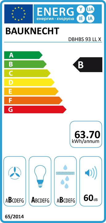 Energie-Label Bauknecht Dbhbs 93 Ll X (Wandhaube)