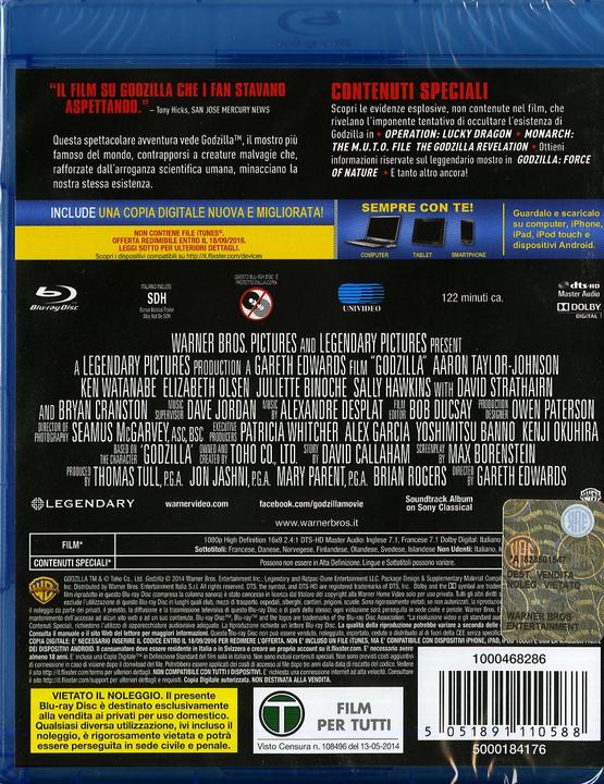 Produktbild Godzilla (2014) (Blu-ray, 2014, Englisch, Französisch, Italienisch)