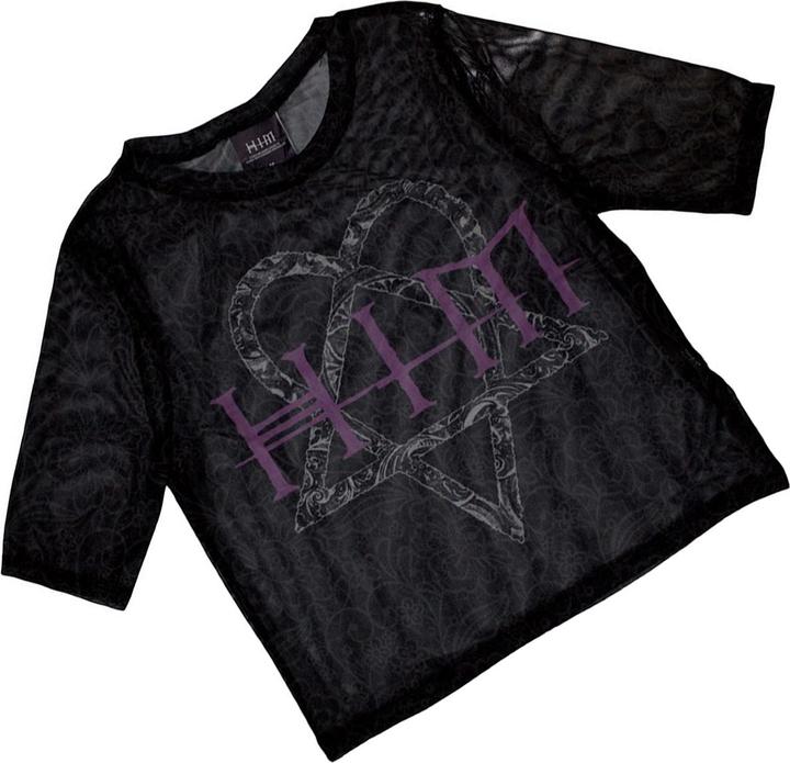 Actual product image Him Womens/Ladies Heartagram & Logo Mesh Crop Top (XS)