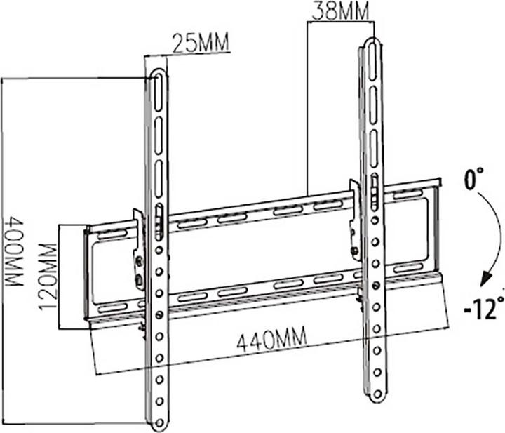 Actual product image Nedis Wall bracket with tilt function (Wall, 55", 35 kg)
