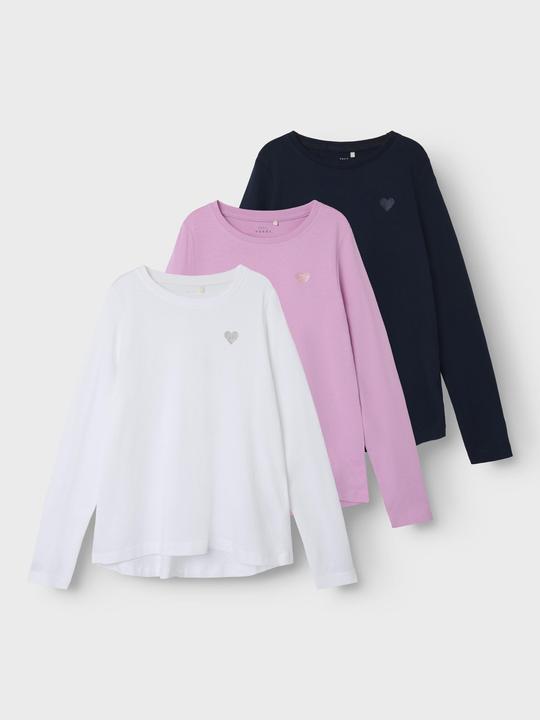 Produktbild Name it 3er-Pack Loose Fit Oberteil mit langen Ärmeln (98)