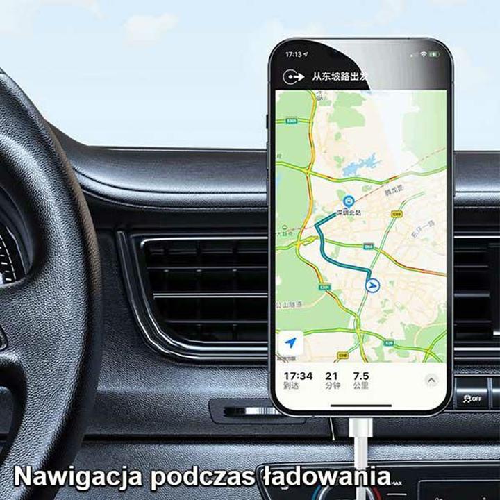 Actual product image Usams Uchwyt indukcyjny Magnetic Car Wireless Charging 15W do kratki went. szary/grey CD170DZ01 (US-