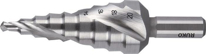 Actual product image Ruko Step drill HSS Co 5, spiral fluted with cross grinding (4 - 20)