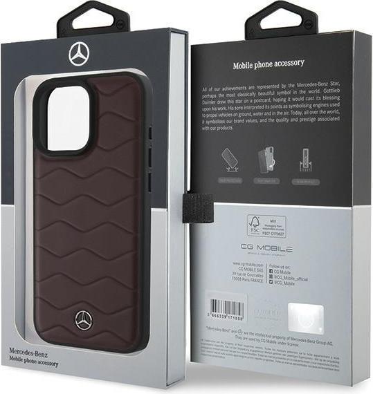 Immagine prodotto Mercedes MEHCP16X23RWRSR Custodia rigida per iPhone 16 Pro Max 6,9" czerwony/rosso MB Waves Leather (Apple iPhone 16 Pro Max)