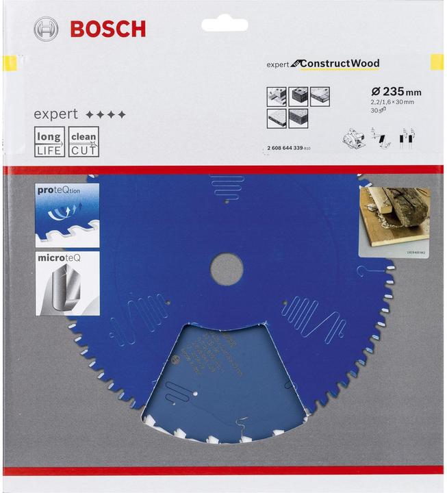 Produktbild Bosch Professional Zubehör Kreissägeblatt Expert for Construct Wood, 235 x 30 x 2,0 mm, 30