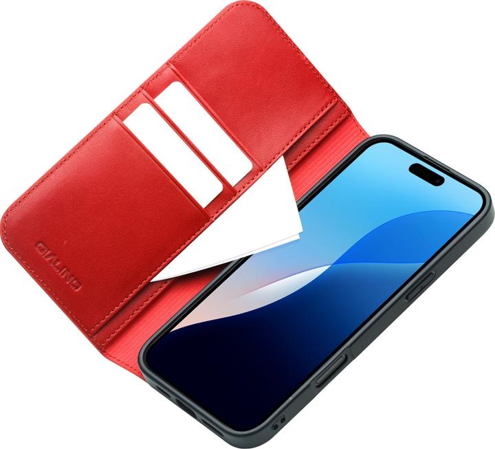 Actual product image QiAlino Flip Matt Wallet case (Apple iPhone 16 Pro Max)