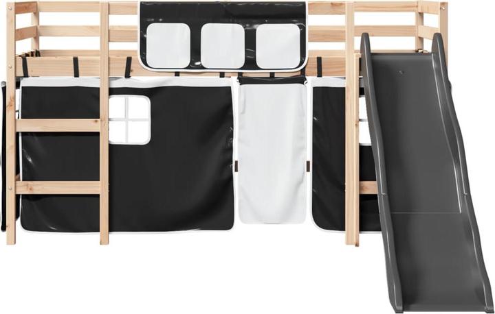 Image du produit VidaXL Lit superposé pour enfant avec rideaux Rose (90 x 190 cm)