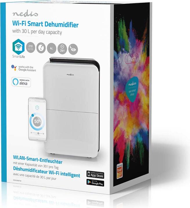 Produktbild Nedis SmartLife Luftentfeuchter | Wi-Fi | 30 l/Tag | Entfeuchtung / Kontinuierlich / Trockene wäsch (50 m², 30 l/24h)