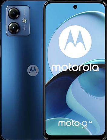 Actual product image Motorola Moto G14 EU (256 GB, Sky blue, 6.50", Dual SIM, 50 Mpx, 4G)