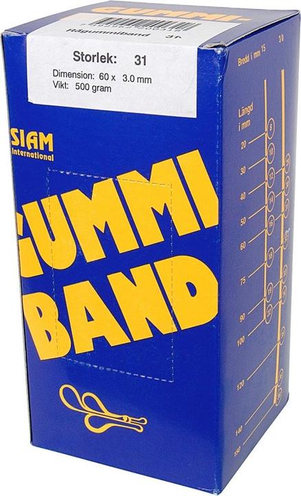 Siam Gummibånd nr. 31 60x3,0mm (500g)