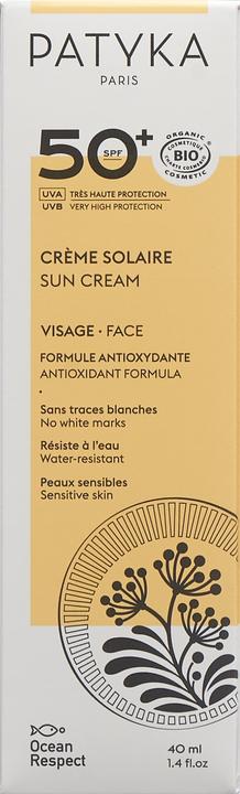 Actual product image Patyka Crème Solaire Visage Sun Protection Factor 50 (Suntan cream, SPF 50, 40 ml)