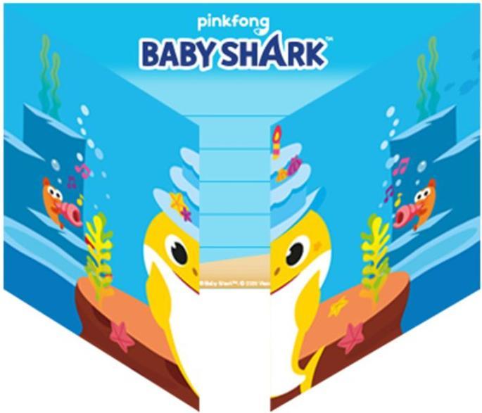 Produktbild Amscan Einladungskarten zum Baby Shark-Geburtstag
