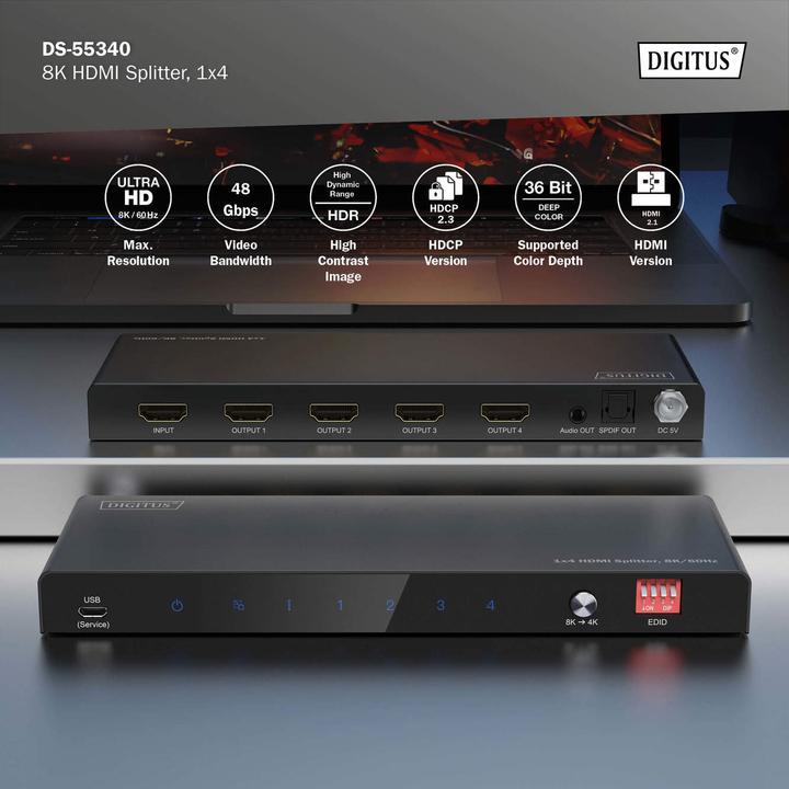 Immagine prodotto Digitus Splitter HDMI 8K, 1x4