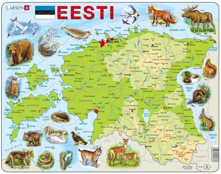 Actual product image Larsen Puzzle - Estonia (physical) (55 pieces)
