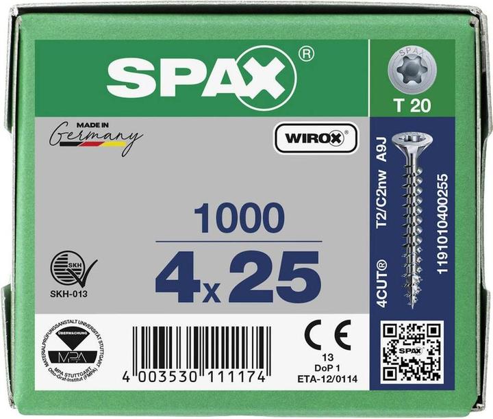Immagine prodotto Spax Viti per truciolare SK T20 4,0x25 mm (1000 Viti per pezzo)