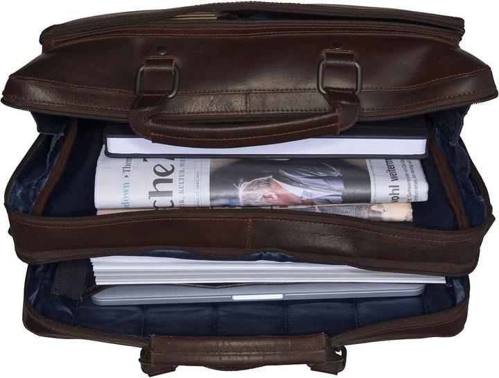 Actual product image Leonhard Heyden Dakota - zip file folder brown, 2 compartments
