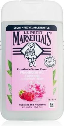 Actual product image Le Petit Marseillais Extra Gentle Shower Cream Organic Raspberry & Peony - Moisturising and (250 ml)