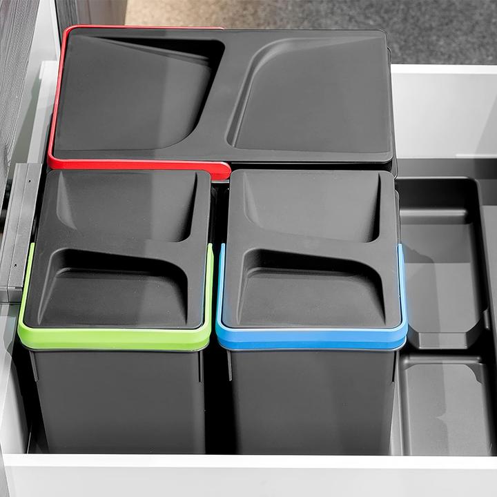 Actual product image Emuca Waste separation system, H 216 mm (2x12 L + 2x6 L) (12 l)