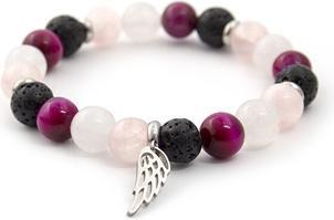 Immagine prodotto Beneto Bracciale di perline in giadeite, occhio di tigre e pietra lavica MINK21 / 17