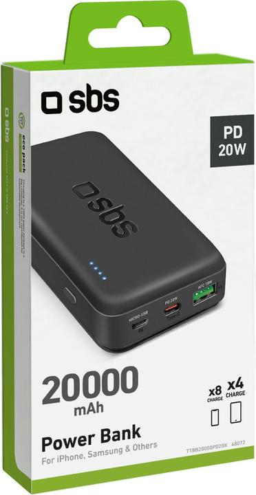 Produktbild SBS TTBB20000PD20K (20000 mAh, 20 W, 74 Wh)