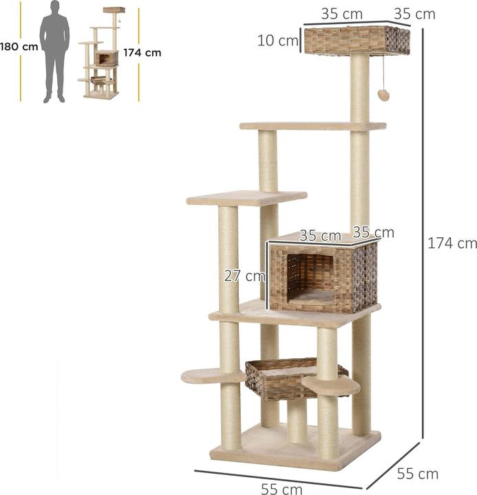 Immagine prodotto Jamb Graffiatoio (174 cm, Beige+marrone)