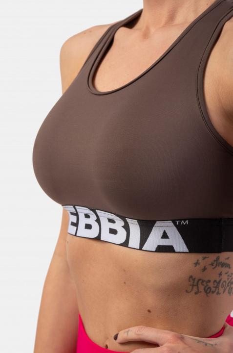 Actual product image Nebbia Medium Impact Cross Back Sports Bra 410 brown (M)