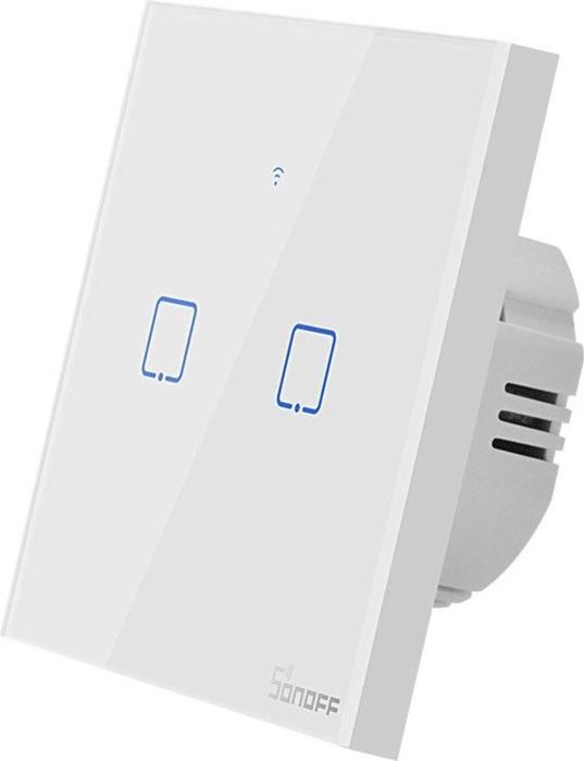 Actual product image Sonoff T0EU2C-TX 2-channel wall switch 230VAC 600W